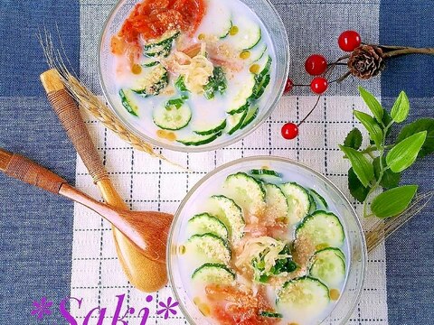 豆乳で☆豆腐とキムチの冷汁*ローフード*